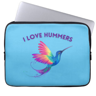 I Kärlek Hummers Exotic Rainbow Hummingbird Flygan Laptop Fodral