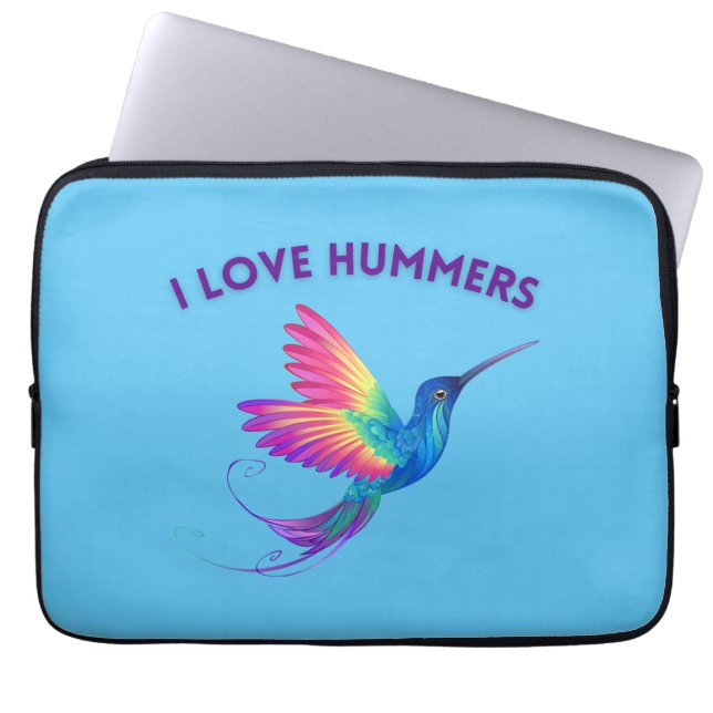 I Kärlek Hummers Exotic Rainbow Hummingbird Flygan Laptop Fodral (Framsidan)