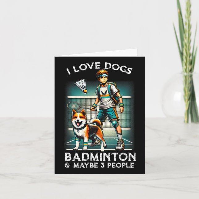 I Kärlek Hund Badminton Kort (Framsida)