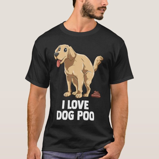I kärlek hund poop t shirt (Framsida)