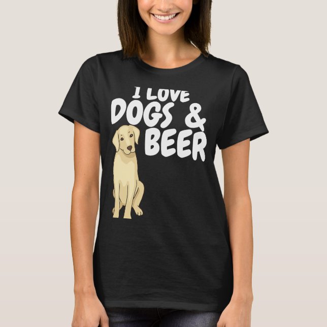 I Kärlek Hundar & Beer T Shirt (Framsida)