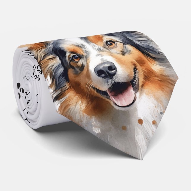 I Kärlek Hundar Collie Hund Neck Tie Slips (Rullad)