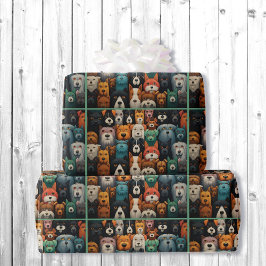 I Kärlek Hundar Cute Birthday Gift Roll of Presentpapper