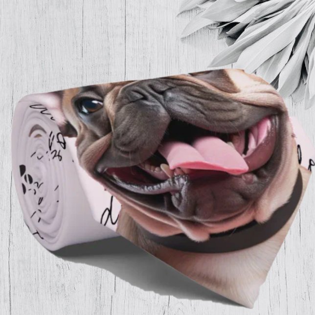 I Kärlek Hundar Fransk Bulldog Neck Tie Slips (Skapare uppladdad)