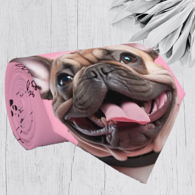 I Kärlek Hundar Fransk Bulldog Neck Tie Slips (Skapare uppladdad)