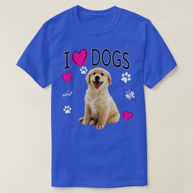 I Kärlek Hundar - Golden Labrador-hämtning t T Shirt (Design framsida)