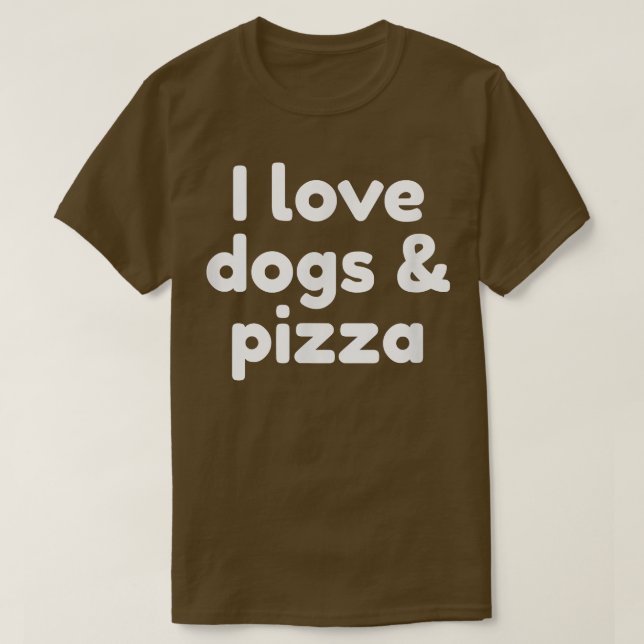 I Kärlek Hundar och Pizza T-Shirt (Design framsida)