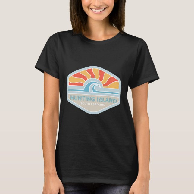 I Kärlek Hunting Island Beach South Carolina Ocean T Shirt (Framsida)