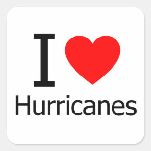I Kärlek Hurricanes Fyrkantigt Klistermärke