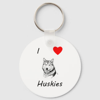 I Kärlek Huskies Nyckelring