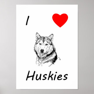 I Kärlek Huskies Poster