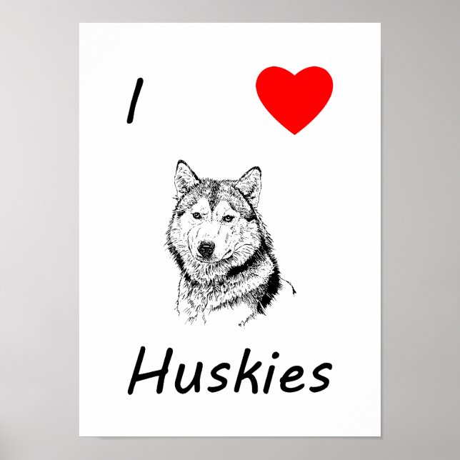 I Kärlek Huskies Poster (Framsidan)