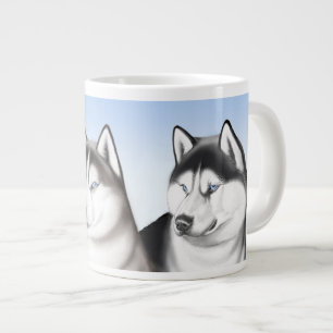 I Kärlek Husky Hundar Jumbo Mugg