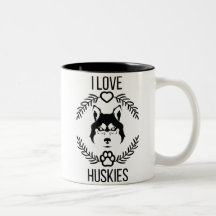 I Kärlek Husky Trendig Modern Mugg för hund älskar