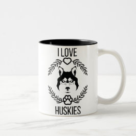 I Kärlek Husky Trendig Modern Mugg för hund älskar