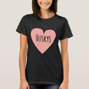 I Kärlek Huskys Cute Husky Hund Heart Shape Valen T Shirt