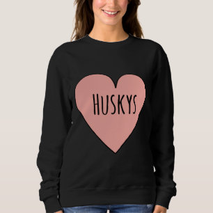 I Kärlek Huskys Cute Husky Hund Heart Shape Valen T Shirt