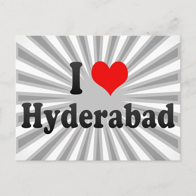 I Kärlek Hyderabad, Indien Vykort (Framsida)