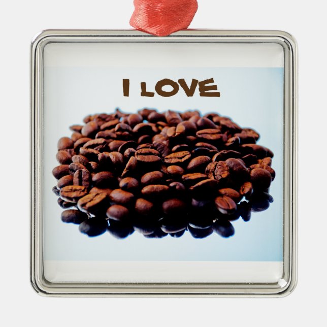 I Kärlek i Aroma of Coffee Julgransprydnad Metall (Framsidan)