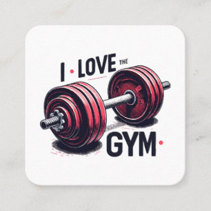 I kärlek i gymmet fyrkantigt visitkort
