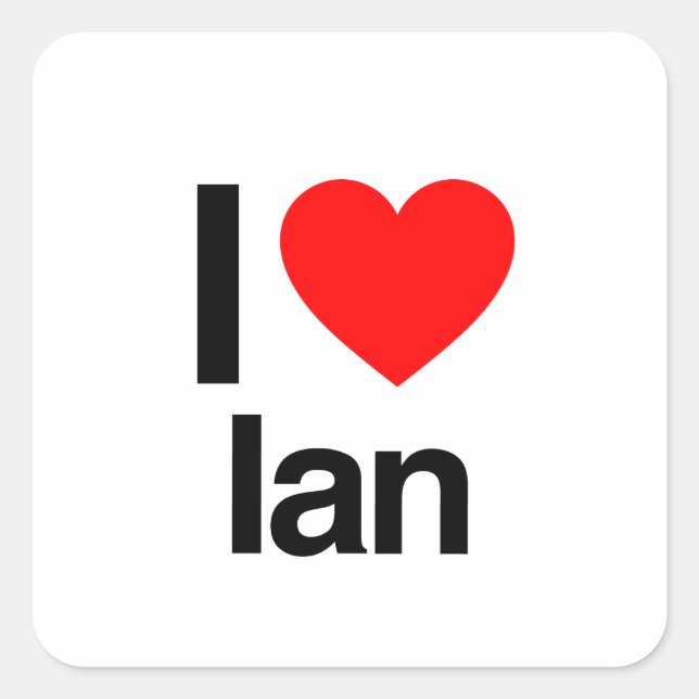 i kärlek ian fyrkantigt klistermärke (Framsida)
