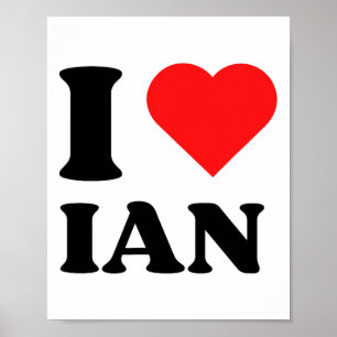 I Kärlek Ian I Heart Ian Namn Y2k jul Poster
