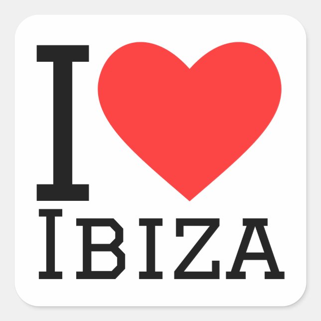I kärlek ibiza fyrkantigt klistermärke (Framsida)