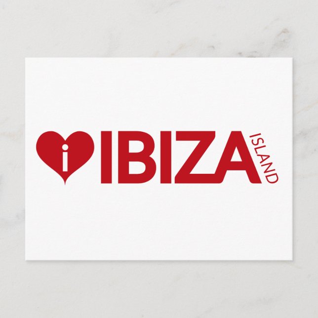 i Kärlek Ibiza Island Original Officiella souvenir Vykort (Framsida)