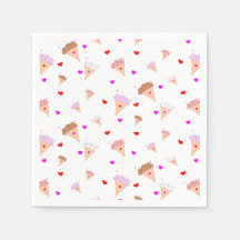 I Kärlek Ice Cream, Cones Hearts Flavors Mönster