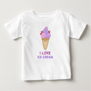I Kärlek Ice Cream Cute Funny SommarAdsible T Shirt