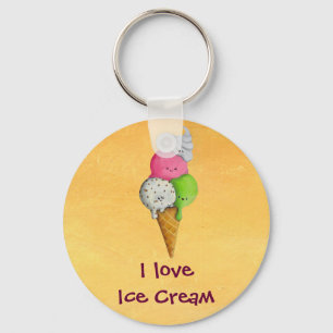 I kärlek Ice Cream Nyckelring