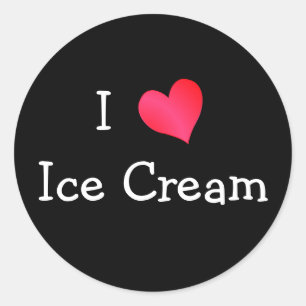 I Kärlek Ice Cream Runt Klistermärke