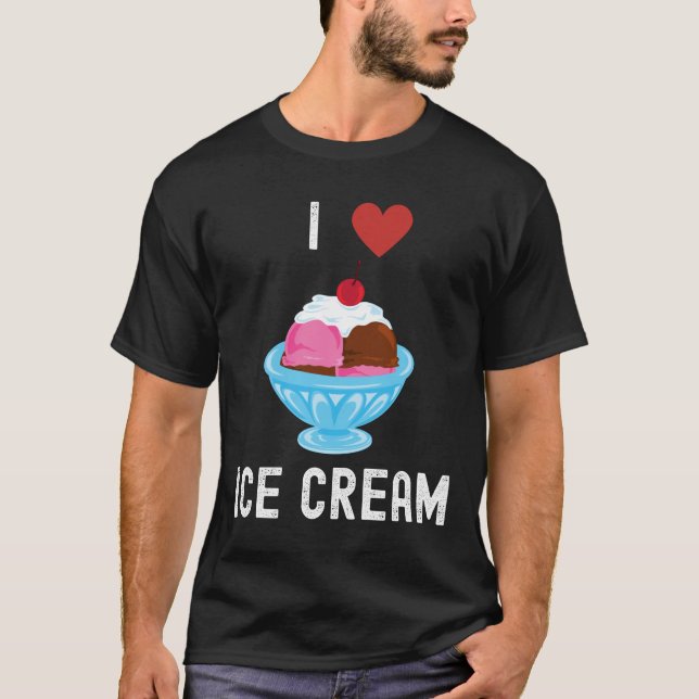 I Kärlek Ice Cream T Shirt (Framsida)