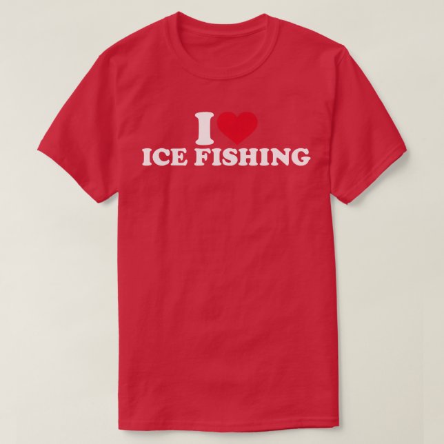 I kärlek Ice Fishing T Shirt (Design framsida)