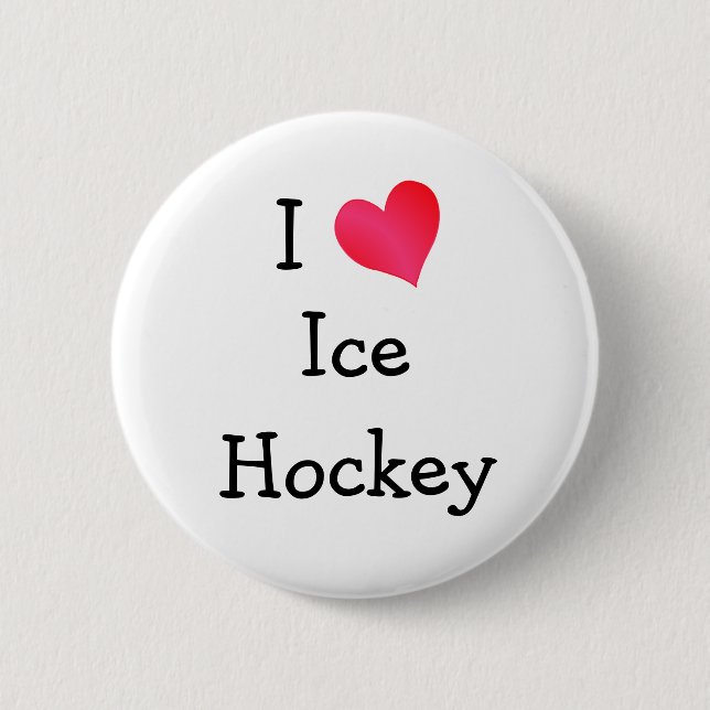 I Kärlek Ice Hockey Knapp (Framsida)