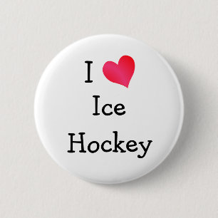 I Kärlek Ice Hockey Knapp