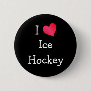 I Kärlek Ice Hockey Knapp
