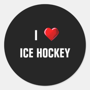 I Kärlek Ice Hockey Runt Klistermärke