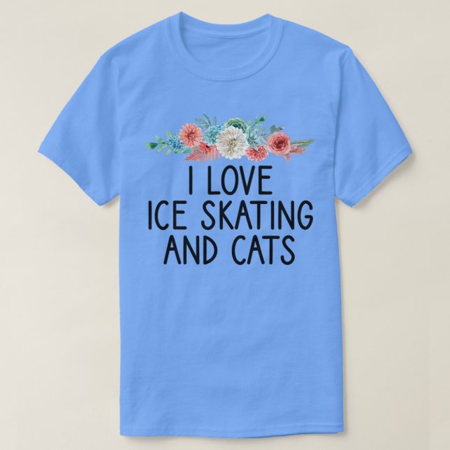 I Kärlek Ice Skatter och Cats Skater Player Gift C T Shirt (Design framsida)