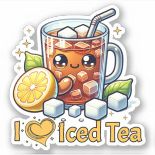 I Kärlek Iced Tea Klistermärken