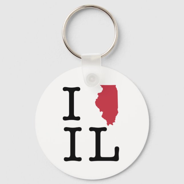 I Kärlek Illinois Nyckelring (Framsida)