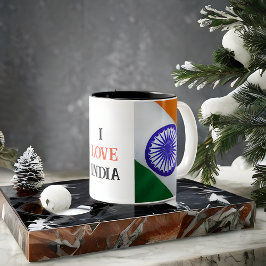 I KÄRLEK INDIA FLAGGA Två-Tonad MUGG