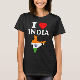 I kärlek india hjärta bharat karta flagga hindusta t shirt