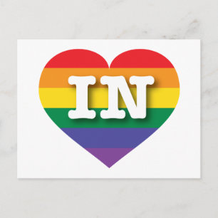 I Kärlek Indiana Rainbow Heart Vykort