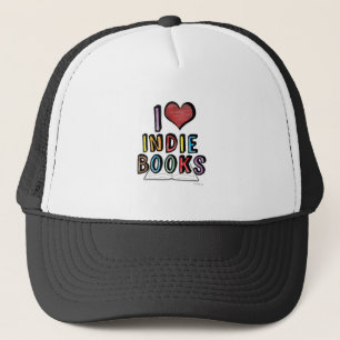 I Kärlek Indie Bokar Classic Reading Slogan Truckerkeps