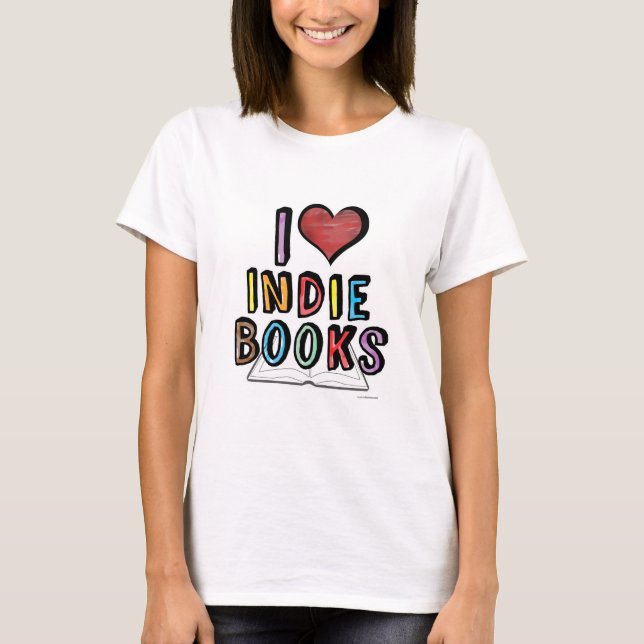 I Kärlek Indie Bokar Coola Authors Design Tee (Framsida)