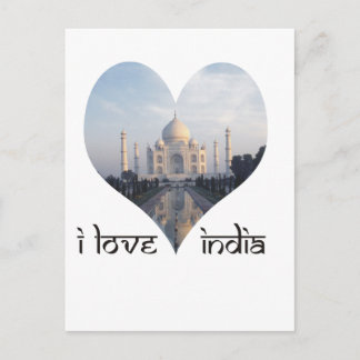 I Kärlek Indien med Taj Mahal Vykort
