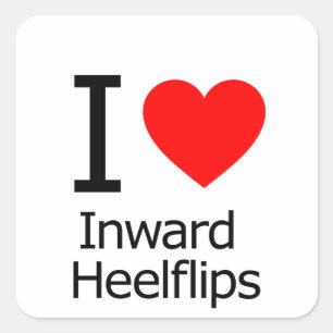 I Kärlek Inward Heelflips Fyrkantigt Klistermärke