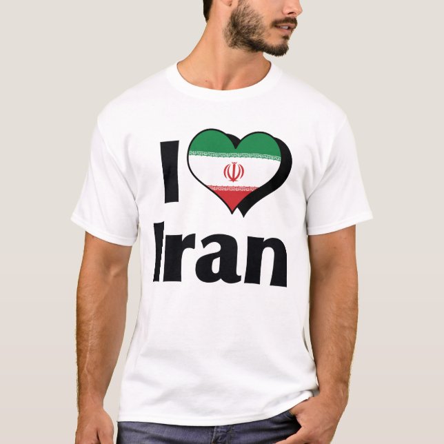 I Kärlek Iran Flagga T-shirt (Framsida)