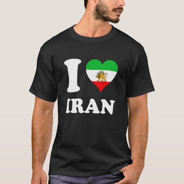 I Kärlek Iran Lejon T Shirt (Framsida)